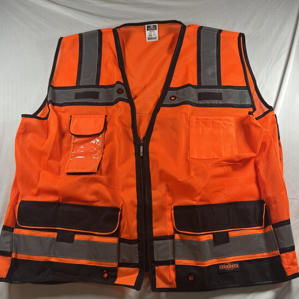 Radians Orange Reflective Safety Vest Hi-Vis Mesh XXL 4X SV65-2ZOM
